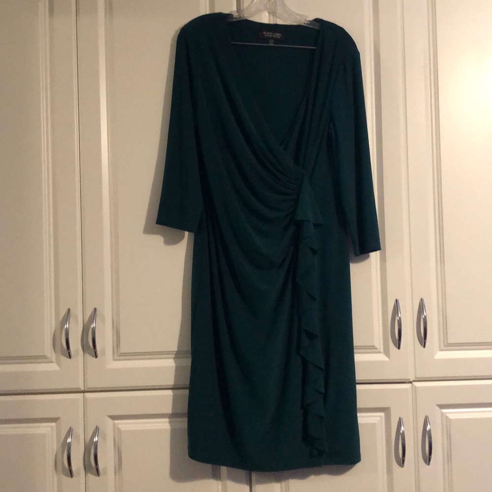 Dark green wrap dress size 14